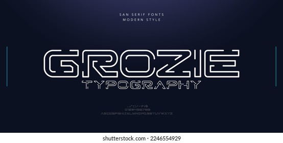 Modern urban alphabet fonts. Abstract Typography Science sport, technology, fashion, neon, digital, future creative logo font. vector illustration