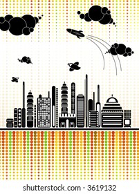 Modern urban background, vector illustration