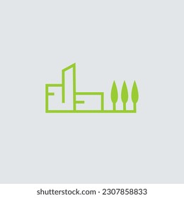 Modern urban construction logo vector.