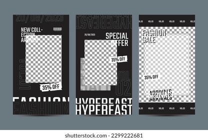 Modern urban futuristic streetwear fashion design for social media post template
