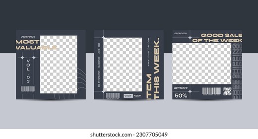 Modern urban futuristic streetwear fashion design for social media post template