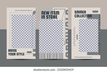 Modern urban futuristic streetwear fashion design for social media story template