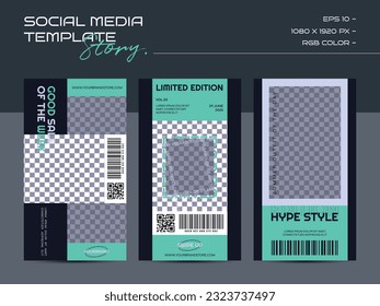 Modern urban futuristic streetwear fashion design for social media story template