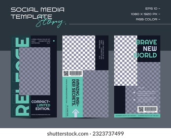 Modern urban futuristic streetwear fashion design for social media story template