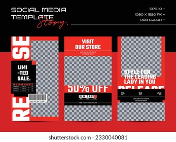Modern urban futuristic streetwear fashion design for social media story template