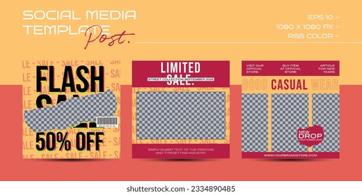 Modern urban futuristic streetwear fashion design for social media post template
