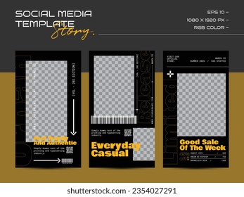 Modern urban futuristic streetwear fashion design for social media template