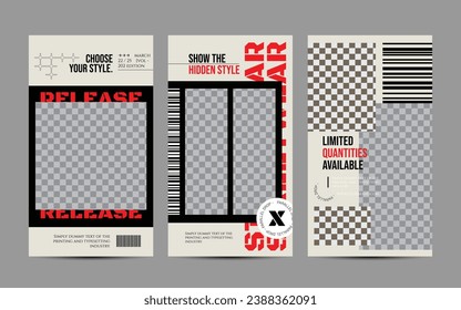 Modern urban futuristic streetwear fashion design for social media post template