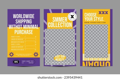 Modern urban futuristic streetwear fashion design for social media post template