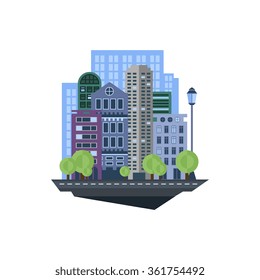 Modern Urban Landscape. Vector Illustration flat style