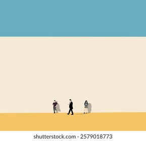 Modern urban lifestyle scene on sidewalk.  Everyday outdoors life. Modern minimal city. 