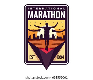 Modern Urban Marathon Badge Logo
