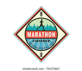 Modern Urban Marathon Badge Logo Emblem Illustration