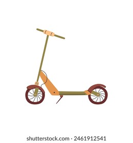 Modern urban mobility. Vector illustration of a sleek kick scooter in contemporary colors, depicting eco-friendly transportation.