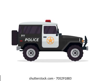 Modern Urban Police Patrol Vehicle Illustration Logo