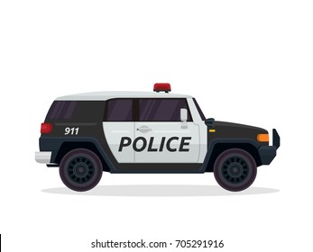 Modern Urban Police Patrol Vehicle Illustration Logo