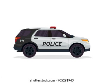 Modern Urban Police Patrol Vehicle Illustration Logo