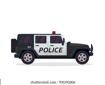 Modern Urban Police Patrol Vehicle Illustration Logo