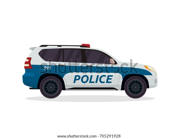 Modern Urban Police Patrol Vehicle Illustration Stock Vector (Royalty ...