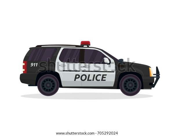 Modern Urban Police Patrol Vehicle Illustration Stock Vector (Royalty ...