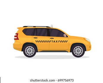 Modern Urban Yellow SUV Family Taxi Vehicle Illustration 