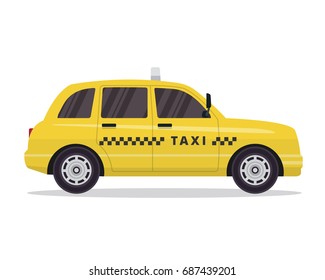 Modern Urban Yellow Taxi Vehicle Illustration