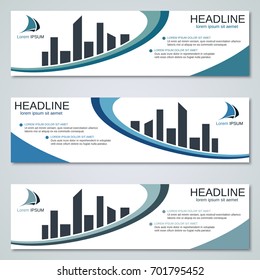 Modern urbanistic style banners vector templates collection