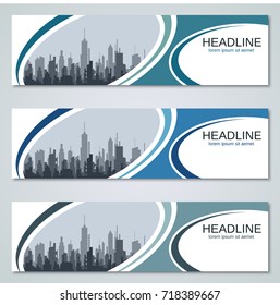 Modern urbanistic style banners vector templates collection