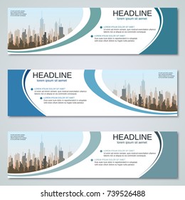 Modern urbanistic style banners vector templates collection