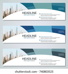 Modern urbanistic style banners vector templates collection