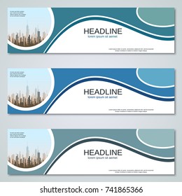Modern urbanistic style banners vector templates collection