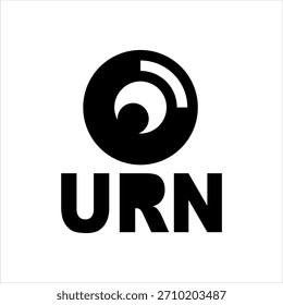 Vector moderno del logotipo de la letra de la URN, diseño del nombre de la compañía de la ropa.