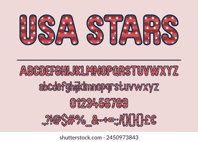 Modern USA Color Font Set