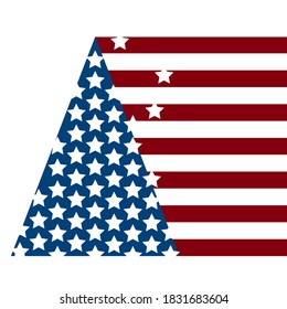 Modernes Flaggendesign der USA. Zum Unabhängigkeitstag, Erntedankfest, Weihnachten und Neujahr. 
