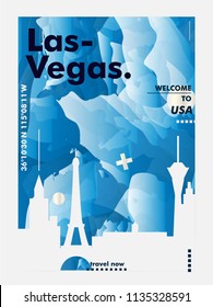 Modern USA United States of America Las Vegas skyline abstract gradient poster art. Travel guide cover city vector illustration