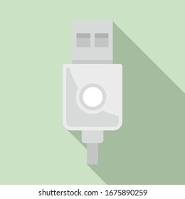 Modern usb cable icon. Flat illustration of modern usb cable vector icon for web design