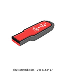 Modern USB Device Vector Illustration Isolated on White Background