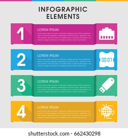 Modern usb infographic template. infographic design with usb icons includes flash drive, digital clock. can be used for presentation, diagram, annual report, web design.