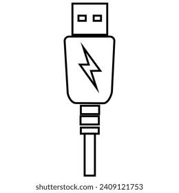 Modern USB plug vector illustration icon