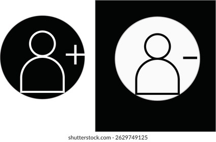 Iconos modernos de la interfaz de usuario con signos más y menos