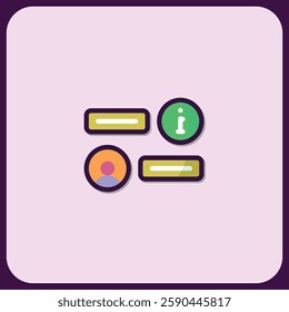 Modern User Interface Icons: Profile, Info, and Input Fields