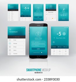 Modern User Interface Screen Template For Mobile Smart Phone Or Web Site. Vector