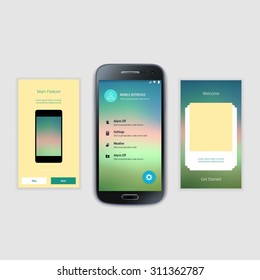 Modern user interface UX, UI screen template for mobile smart phone or responsive web site. Mobile Screens User Interface Kit.  Mobile application interface concept. User interface elements.