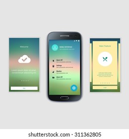 Modern user interface UX, UI screen template for mobile smart phone or responsive web site. Mobile Screens User Interface Kit.  Mobile application interface concept. User interface elements.