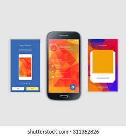 Modern user interface UX, UI screen template for mobile smart phone or responsive web site. Mobile Screens User Interface Kit.  Mobile application interface concept. User interface elements.