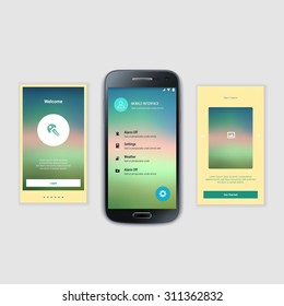 Modern user interface UX, UI screen template for mobile smart phone or responsive web site. Mobile Screens User Interface Kit.  Mobile application interface concept. User interface elements.