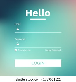 Modern user login form menu or page interface design with green mesh color theme and icons. Sign up template for website, mobile, and apps development. Vector Eps 10 illustration
