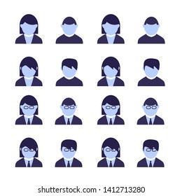 	
Modern user profile or costumer care vector icons set
