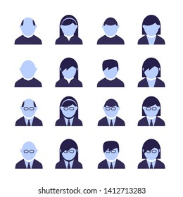 	
Modern user profile or costumer care vector icons set