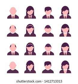 	
Modern user profile or costumer care vector icons set